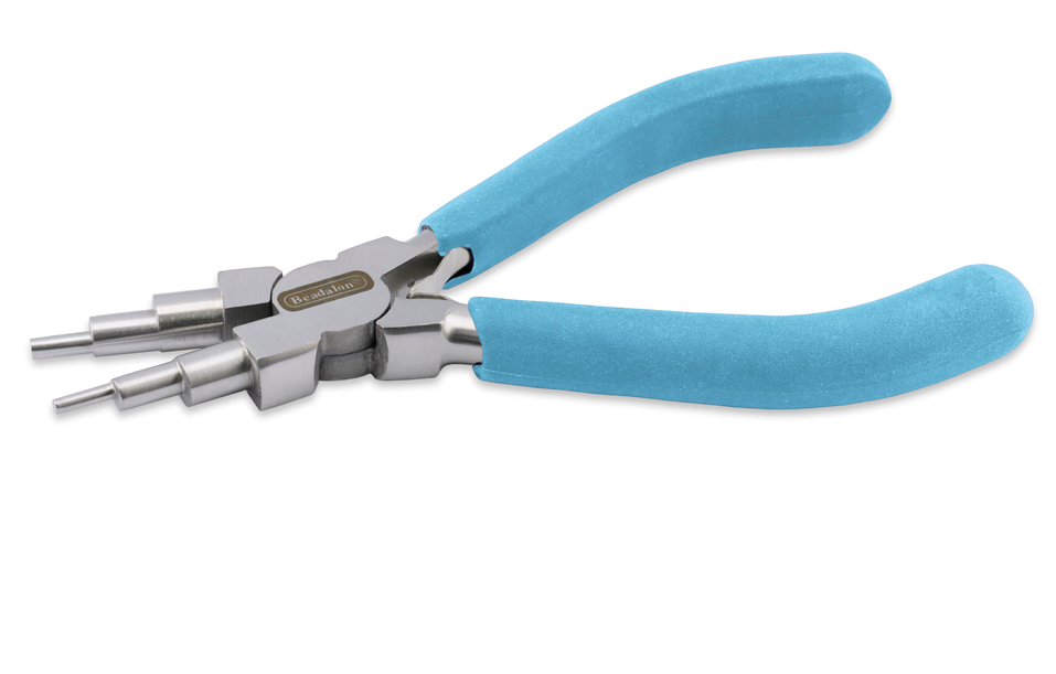 Beadalon Designer Series Stepped Bail-Making Pliers, Pacific Blue Vinyl-Free Grips
