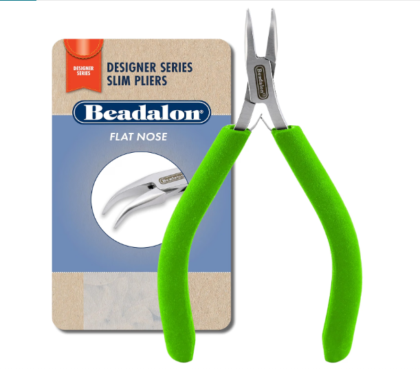 Beadalon Designer Series Slim Pliers - Bent Chain Nose, Lime Green
