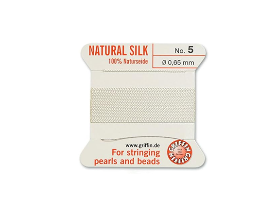 Beadalon-Silk Thread, Size #5, .65 mm / .026 in, White