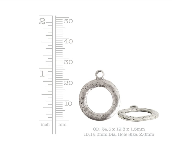 Toggle Ring Hammered- Antique Gold- Nunn Designs-25 mm