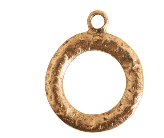 Toggle Ring Hammered- Antique Gold- Nunn Designs-25 mm