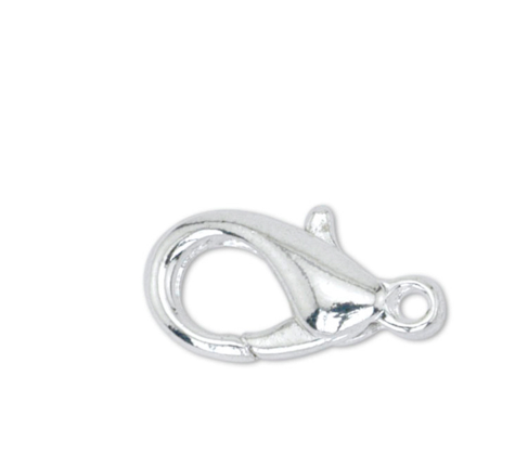 Lobster Clasps, Medium, Silver Plated, 5 pc