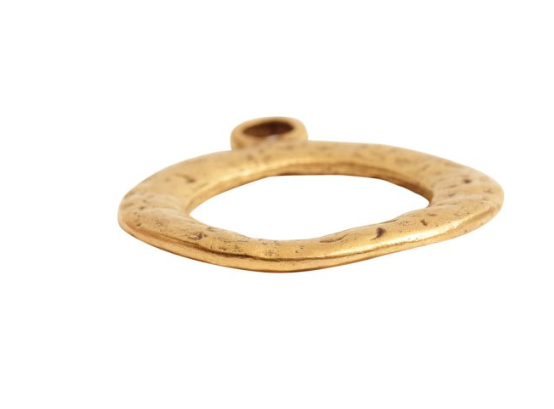 Toggle Ring Hammered- Antique Gold- Nunn Designs-25 mm