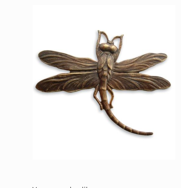 Vintaj Natural Brass- 47x35mm Art Deco Dragonfly