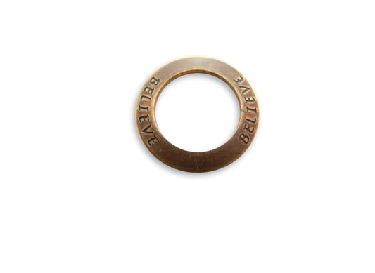 Affirmation Ring - BELIEVE- Vintaj Natural Brass- 23mm