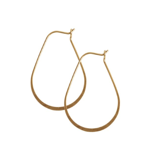 Ear Wire Hoop Oval, Antique Gold (small)