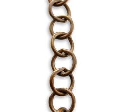 Vintaj Natural Brass-Round Link Chain