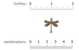 Vintaj Natural Brass- Dragonfly 2-Hole Connector 17mm