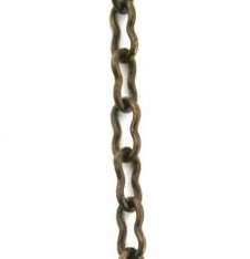 Vintaj- 4.1x7.2mm Flat Ornate open link, Chain - Natural Brass