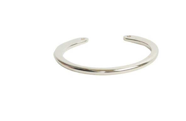 Wire Frame Open Circle, Double Hole, Sterling Silver Plate
