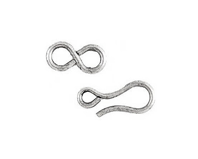 Hook & Eye Clasp - Nunn Design Antique Silver ( plated)  22 mm