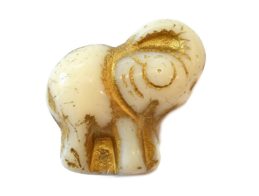 20x23mm Elephant Ivory with a Gold Wash