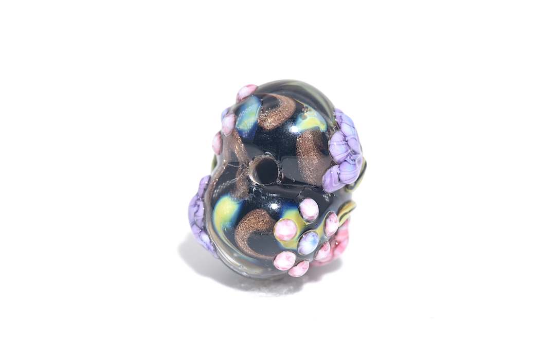 Heart lampwork bead-Hidden Garden Heart