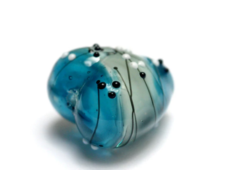 Heart lampwork bead-Windjammer Party Heart
