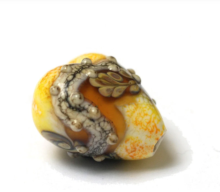 Heart lampwork bead-Safari Sunset Heart