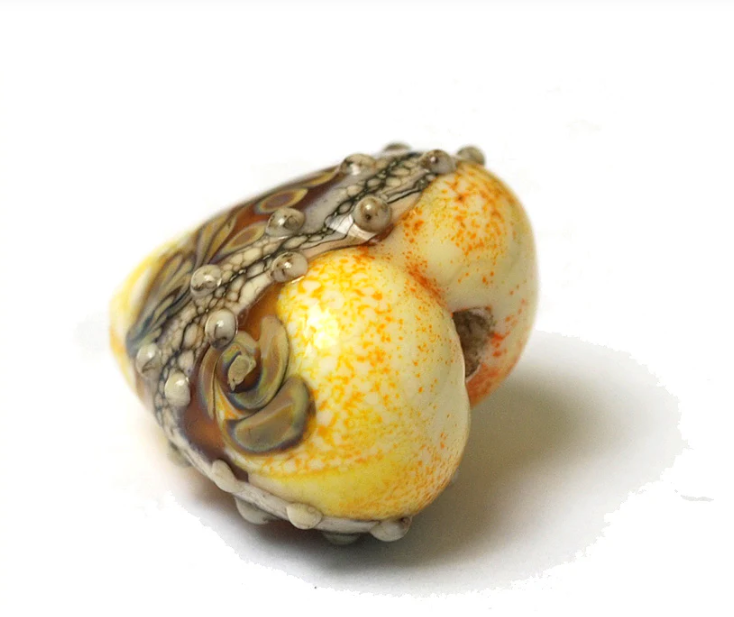 Heart lampwork bead-Safari Sunset Heart