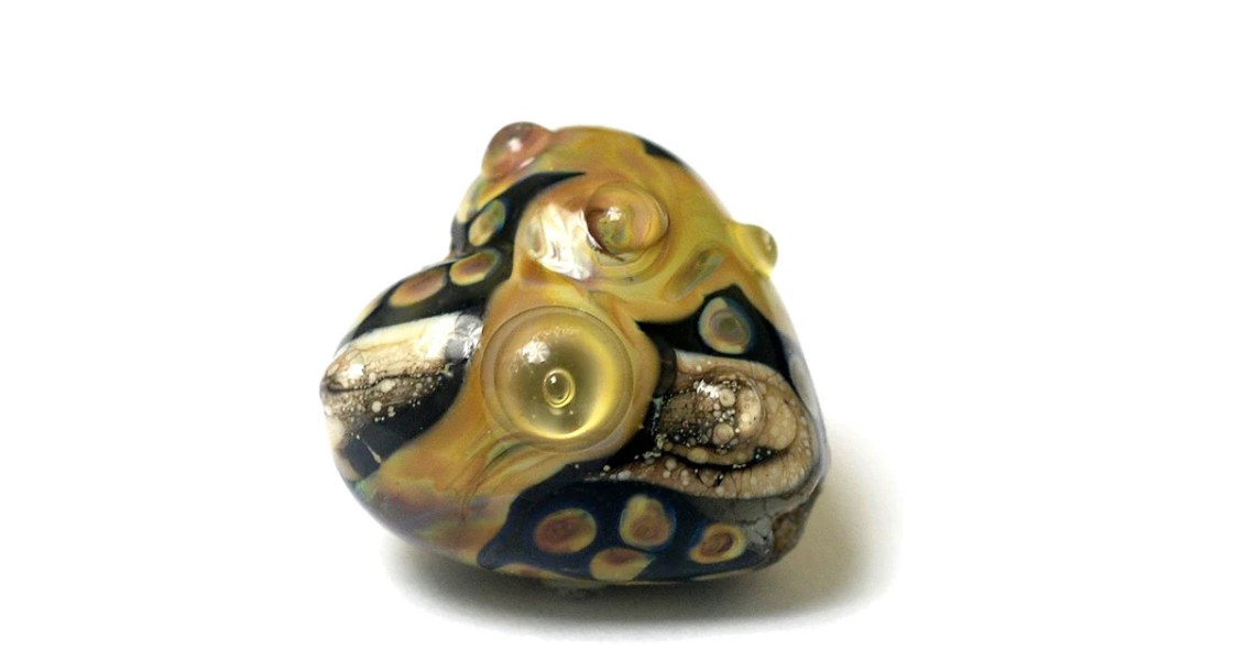 Heart lampwork bead-Cheyenne Rock Heart