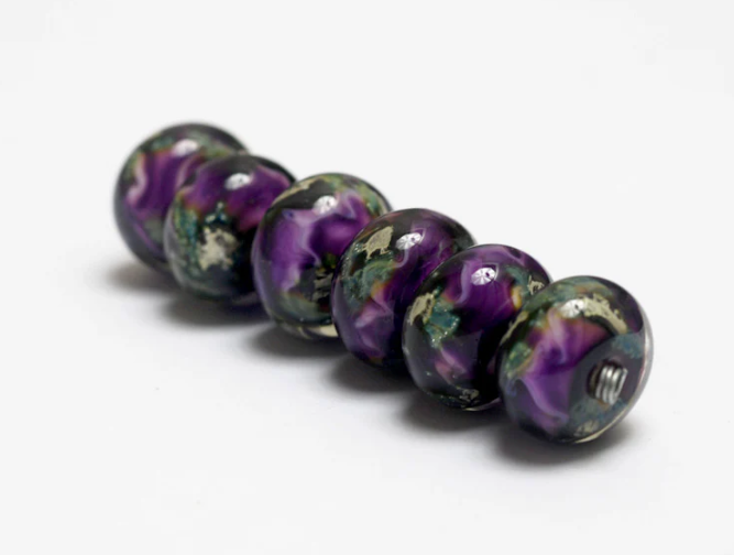 Purple Meadow Rondelle Beads