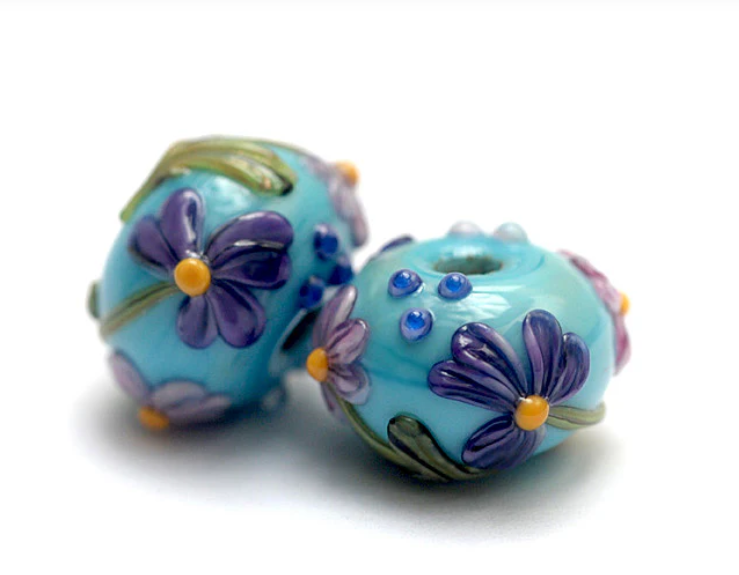 Seven Kiley's Bouquet Rondelle Beads