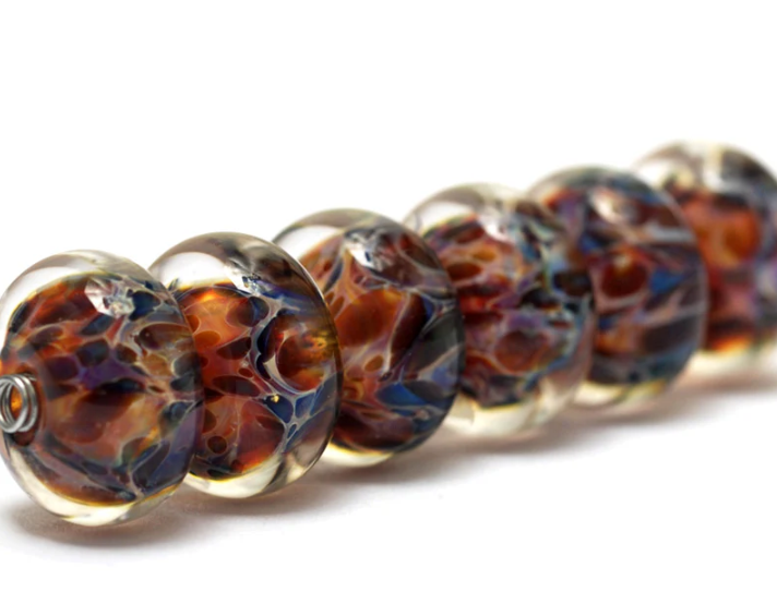 Multi-color w/Blue & Red Rondelle Beads