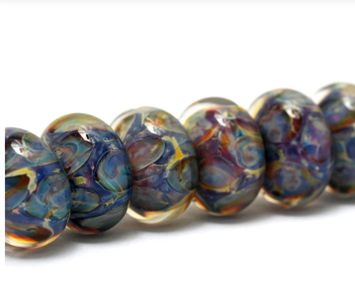 Blue-green & Purple Rondelle Beads