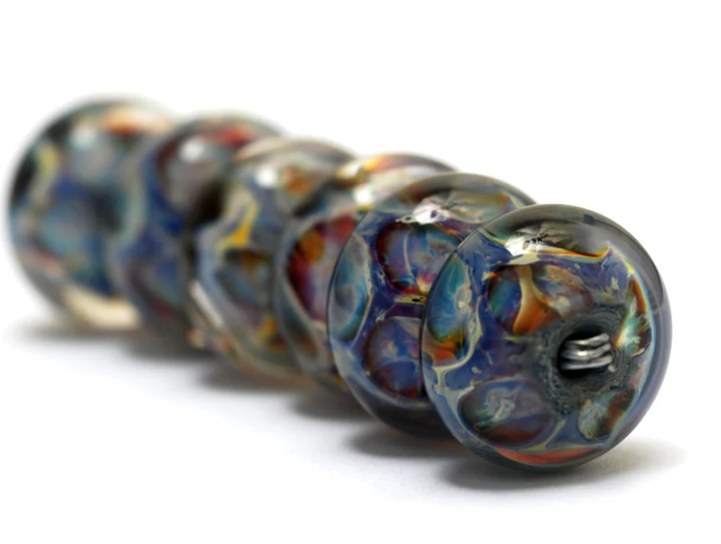 Blue-green & Purple Rondelle Beads