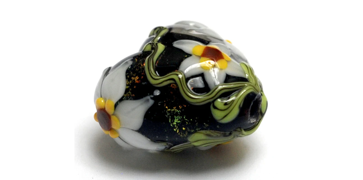 Heart lampwork bead-Hazel's Elegance Heart