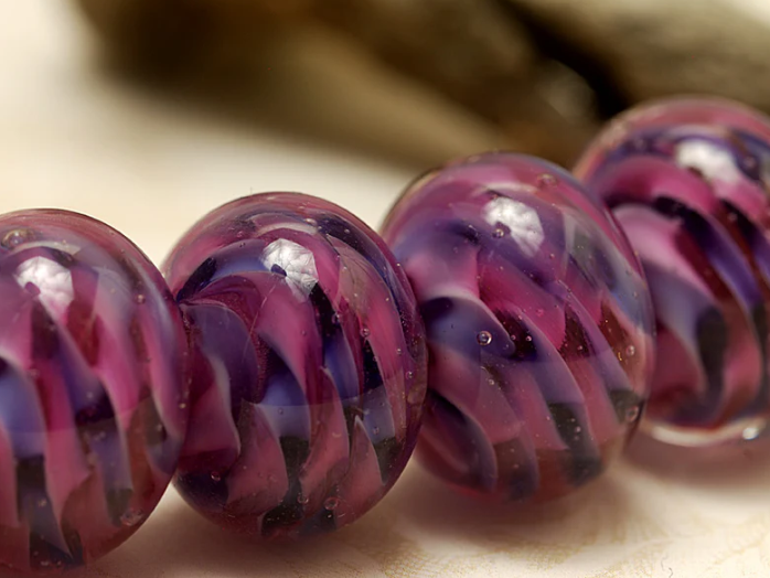 Mulberry Hard Candy Rondelle Beads