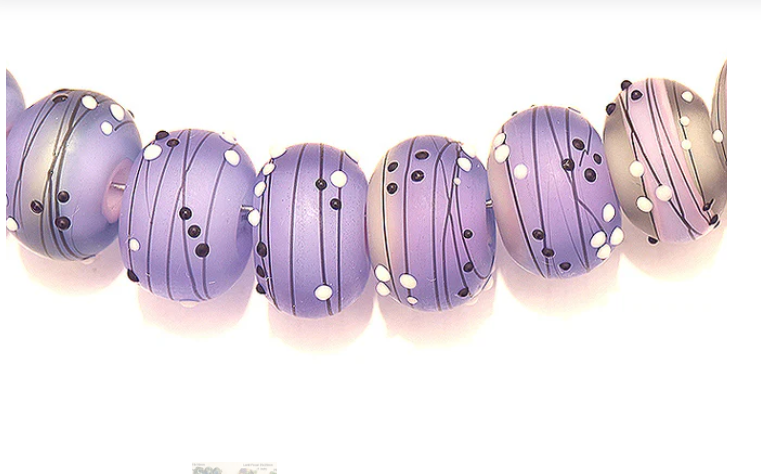 Lilac Tea Party Rondelle Beads