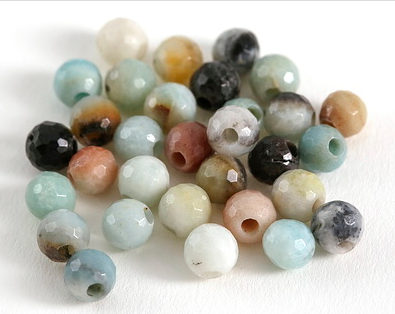 Amazonite, large hole stone beads, leather cording, silk cording, SHORT style ladder bracelet, KIT.