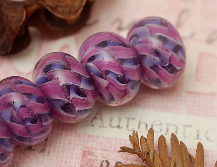 Mulberry Hard Candy Rondelle Beads