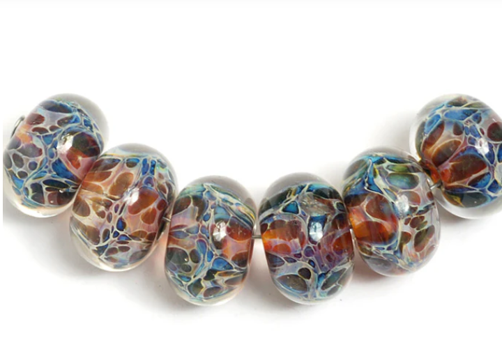 Multi-color w/Blue & Red Rondelle Beads