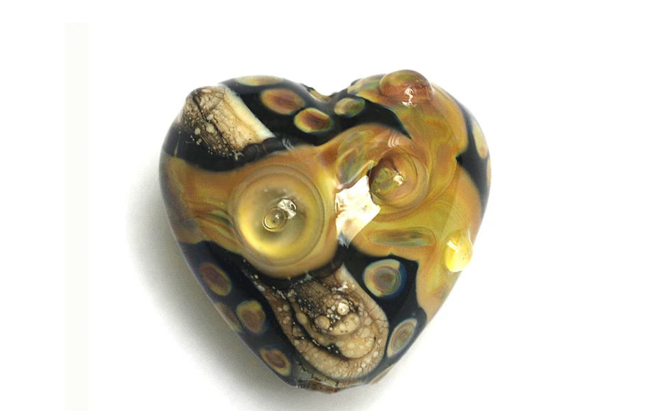 Heart lampwork bead-Cheyenne Rock Heart