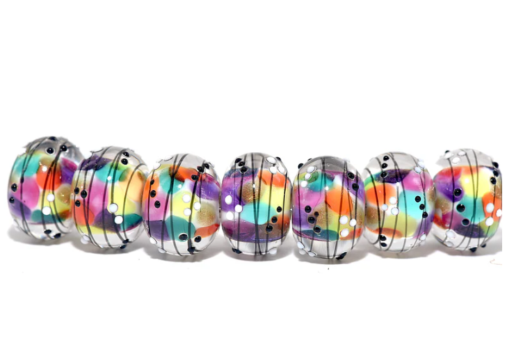 Seven Surprise Party Rondelle Beads