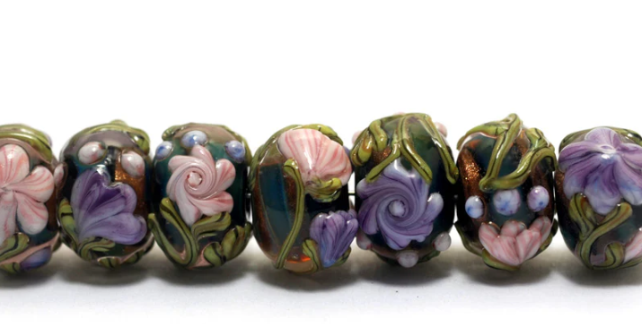 Seven Hidden Garden Rondelle Beads