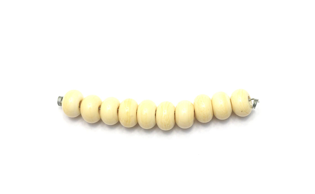 Ten Opaque Cream Rondelle Spacer Beads