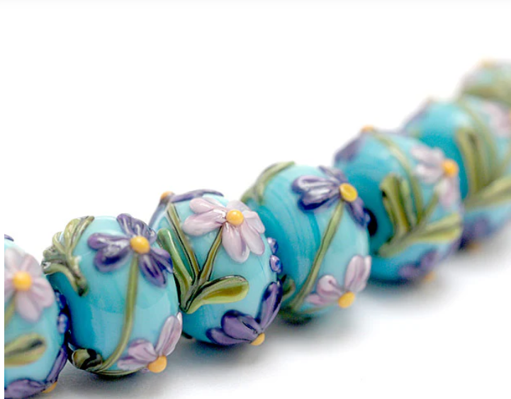 Seven Kiley's Bouquet Rondelle Beads
