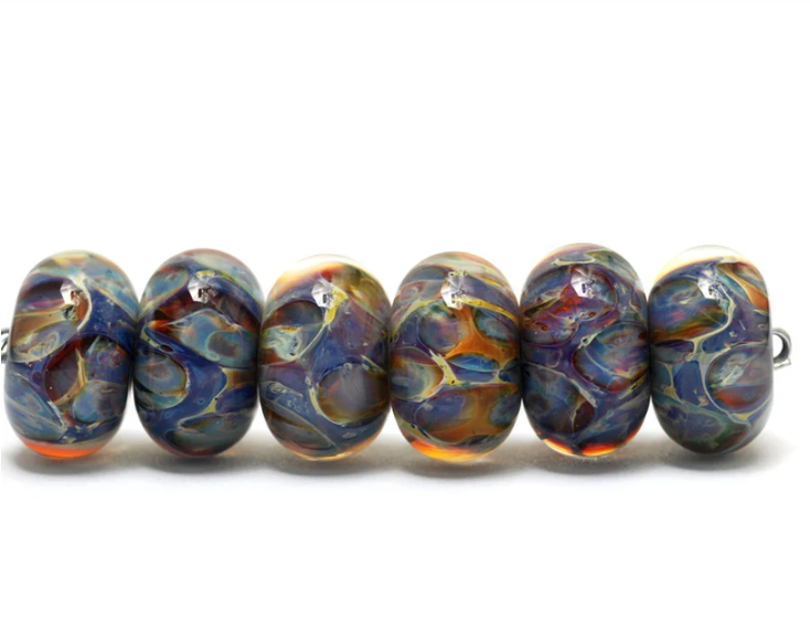 Blue-green & Purple Rondelle Beads