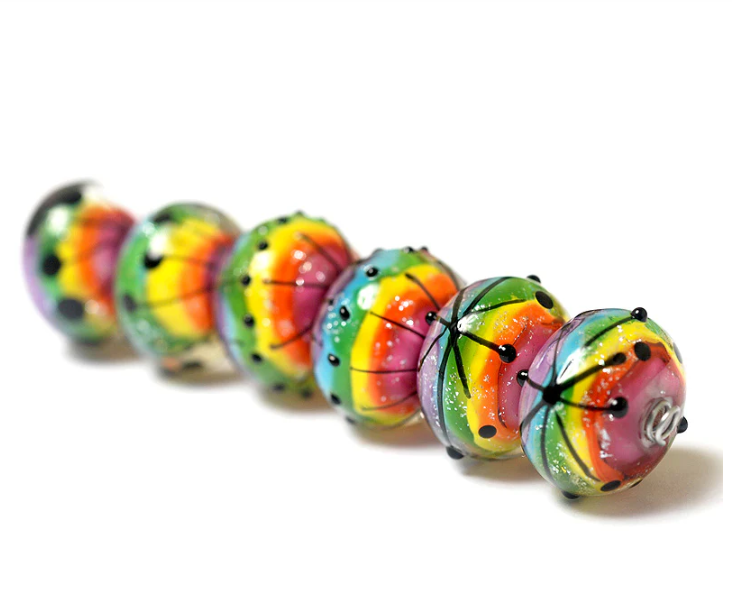 Six Rainbow Balloons Rondelle Beads