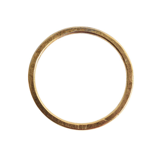 Round Hoop, Large Circle, 35mm, antique gold, hammered metal