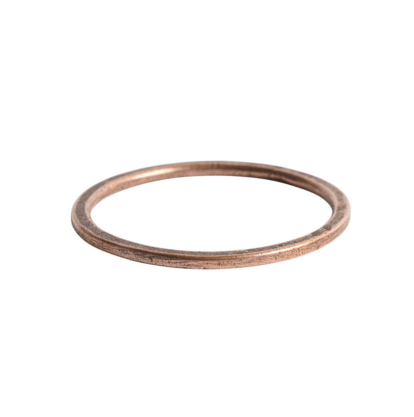 Round Hoop, Large Circle, 35mm, copper, hammered metal