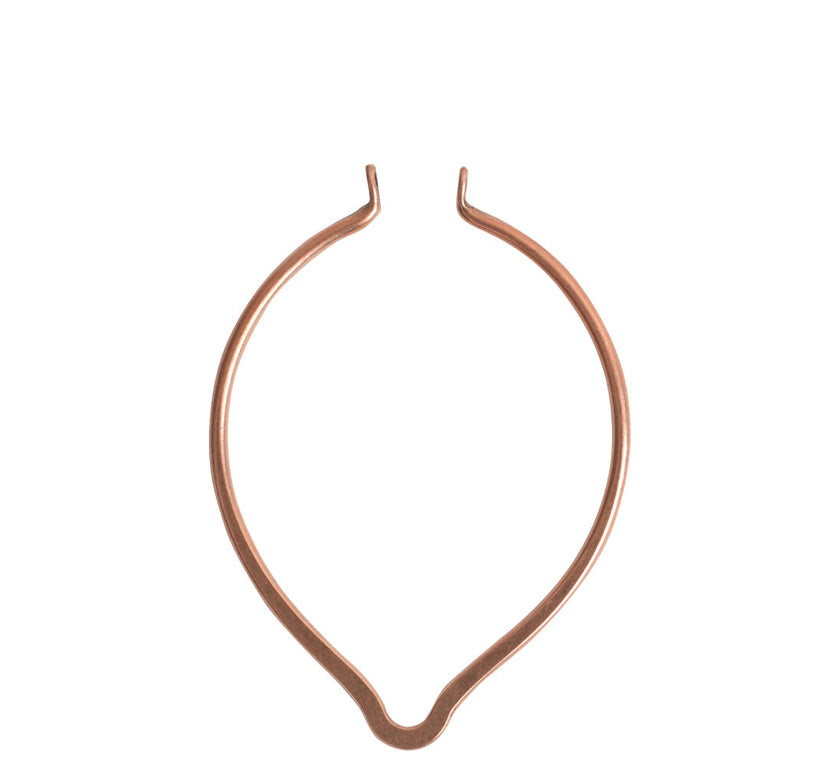 Wire Frame, Oval Point, large hoops, antique copper