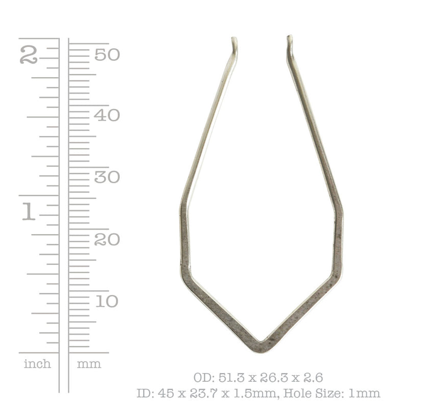 Antique gold metal Long Open Diamond Wire Frame
