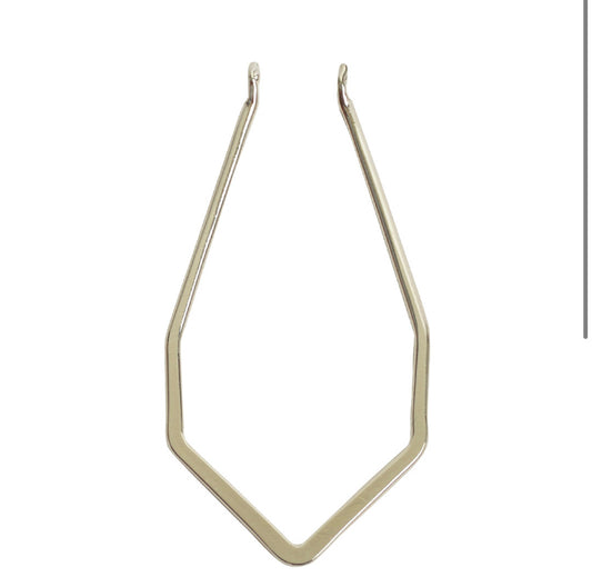 Sterling Silver (plated) Long Open Diamond Wire Frame