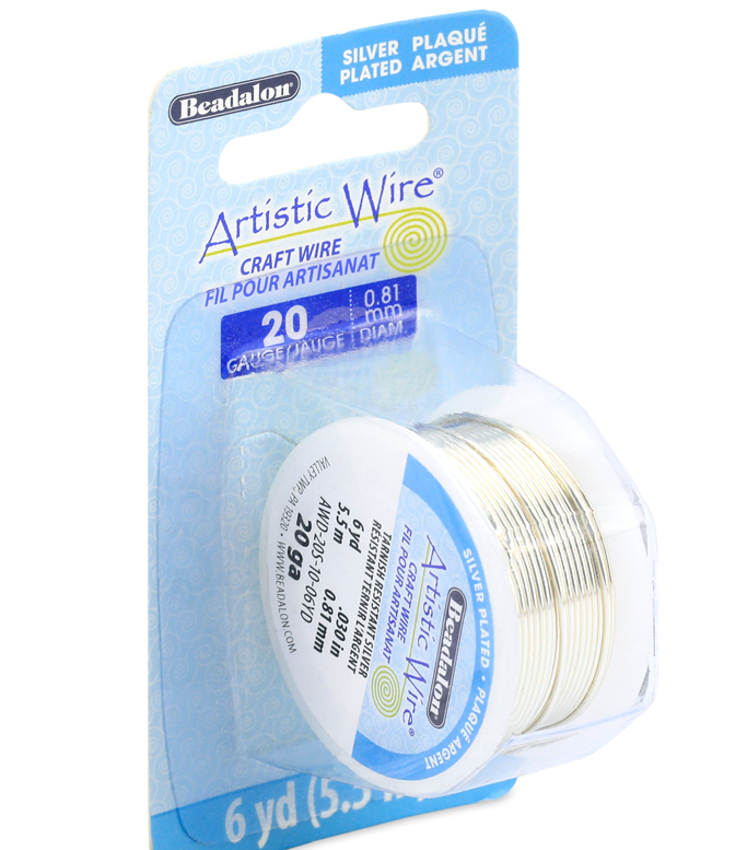 Artistic Wire-Colored Wire, 20 Gauge 6 Yards/Pkg, Natural Non-Tarnish Silver