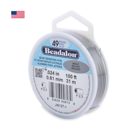 Beadalon Bright .024" 49 Strand Wire 100ft.