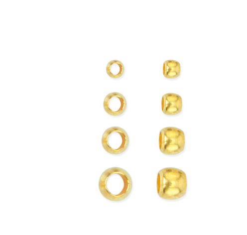 Beadalon, Crimp Bead Variety Pack, Gold, 600 pcs, Sizes 0, 1, 2, 3,