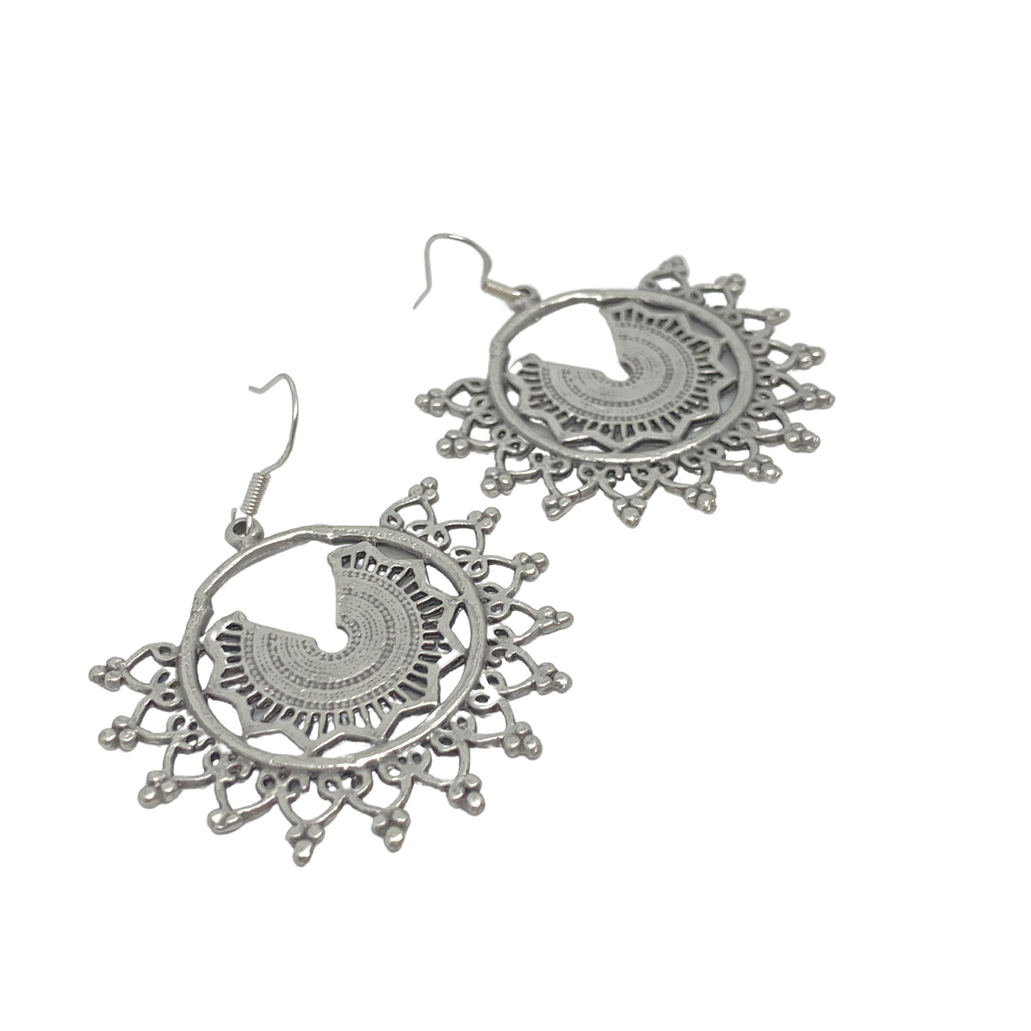 Boho hearts. Sterling silver hoop earrings, jewelry. - Andria Bieber Designs 
