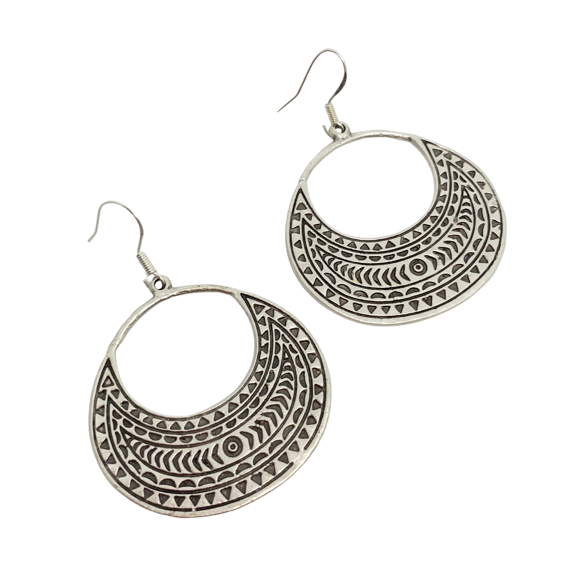 Sterling silver earrings, boho diamond design, jewelry. - Andria Bieber Designs 