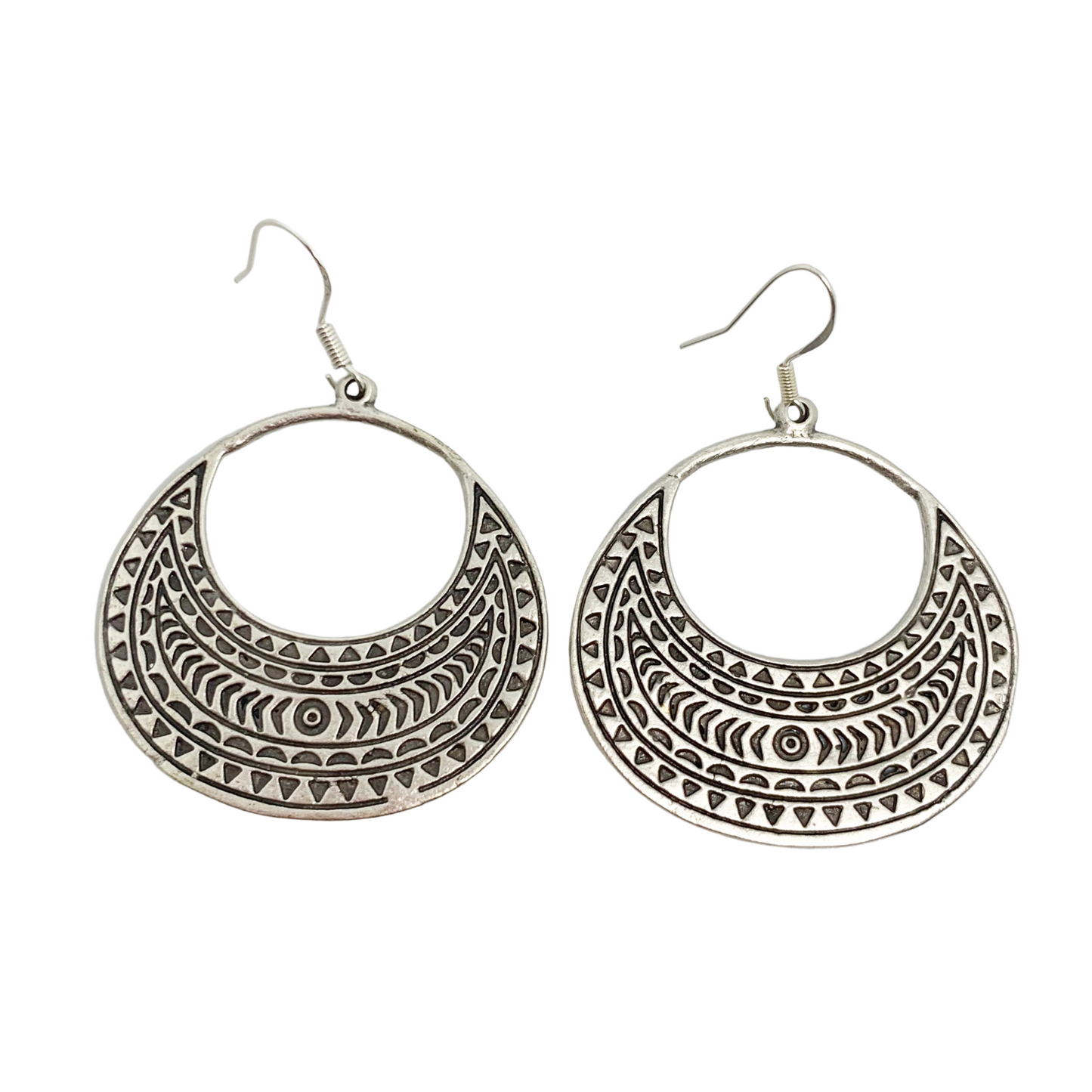 Sterling silver earrings, boho diamond design, jewelry. - Andria Bieber Designs 